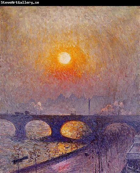 Emile Claus Sunset over Waterloo Bridge